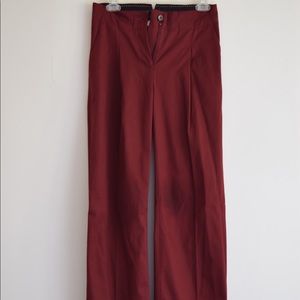 wide leg burgundy pants from anthropologie